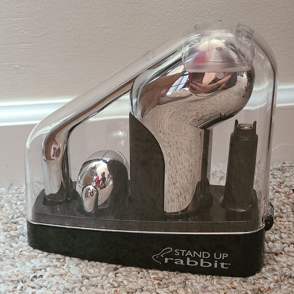 Rabbit Corkscrew Wine Opener Metrokane Stand Up Rabbit w/ Case Foil Cutter